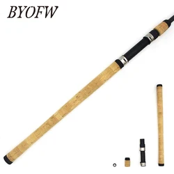 BYOFW 1 Set Composite Cork Long Spinning Fishing Rod Handle For Pole Building Grip DIY Repair With Plastic Reel Seat Replacement