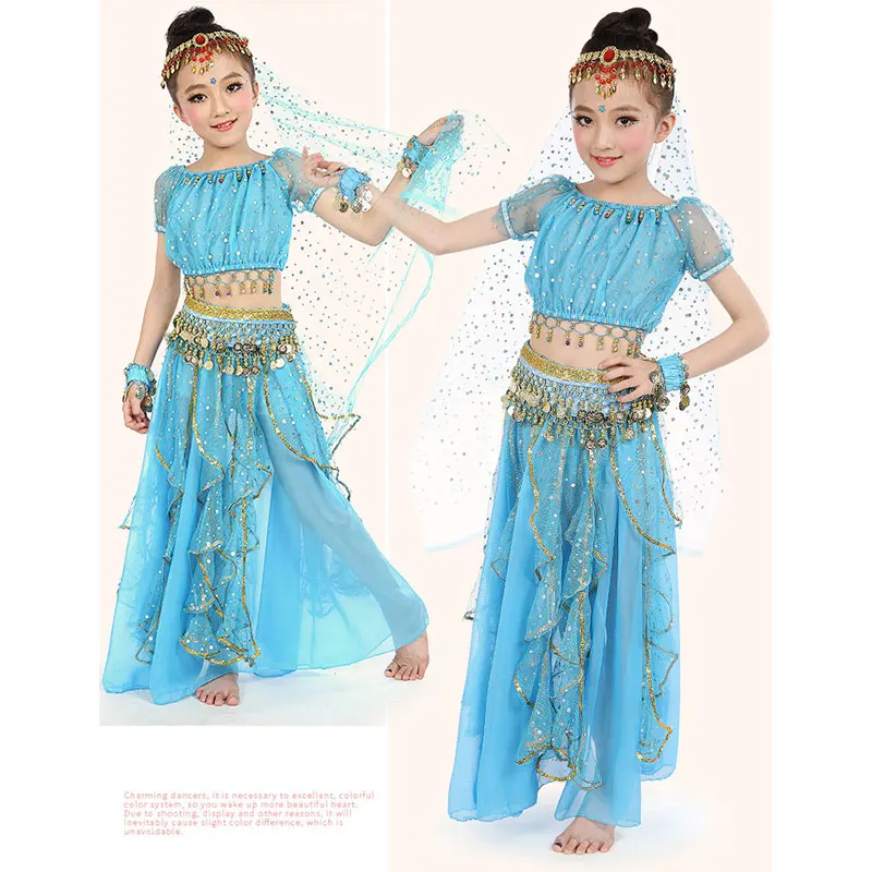 Meninas indiano bollywood dança do ventre chiffon topo harem saia roupa halloween palco desempenho vestir-se traje conjunto de competição