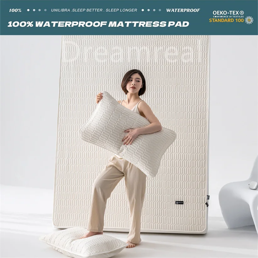 Soft Waterproof Mattress Cover Protector Safe Healthy Comfortable Bedding Fitted Bed Sheet Washable Machine Mattress Bed Cover