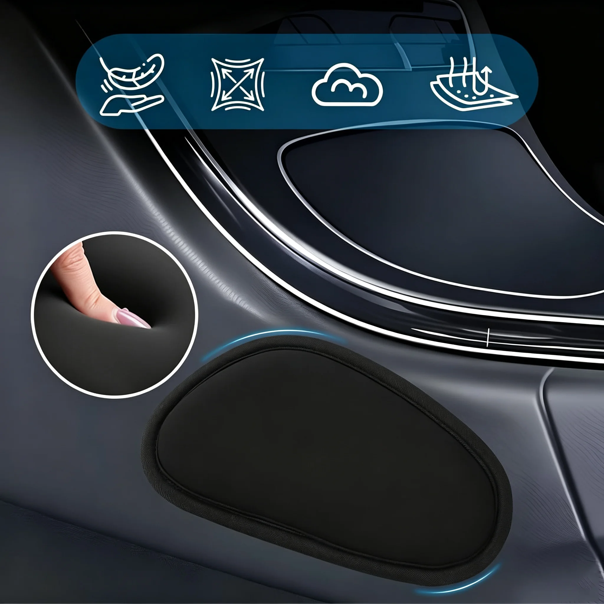 1/2pcs Car Knee Cushion Soft Knee Pad Car Pillow Self-Adhesive Door Armrests Leg Elbow Cushion Comfortable Elbow Thigh Support