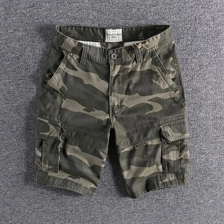 

Loose Men's Camouflage Work orts American Casual Sle Spor Trendy Summer Faionable Knee-High Pants Youth Polyester