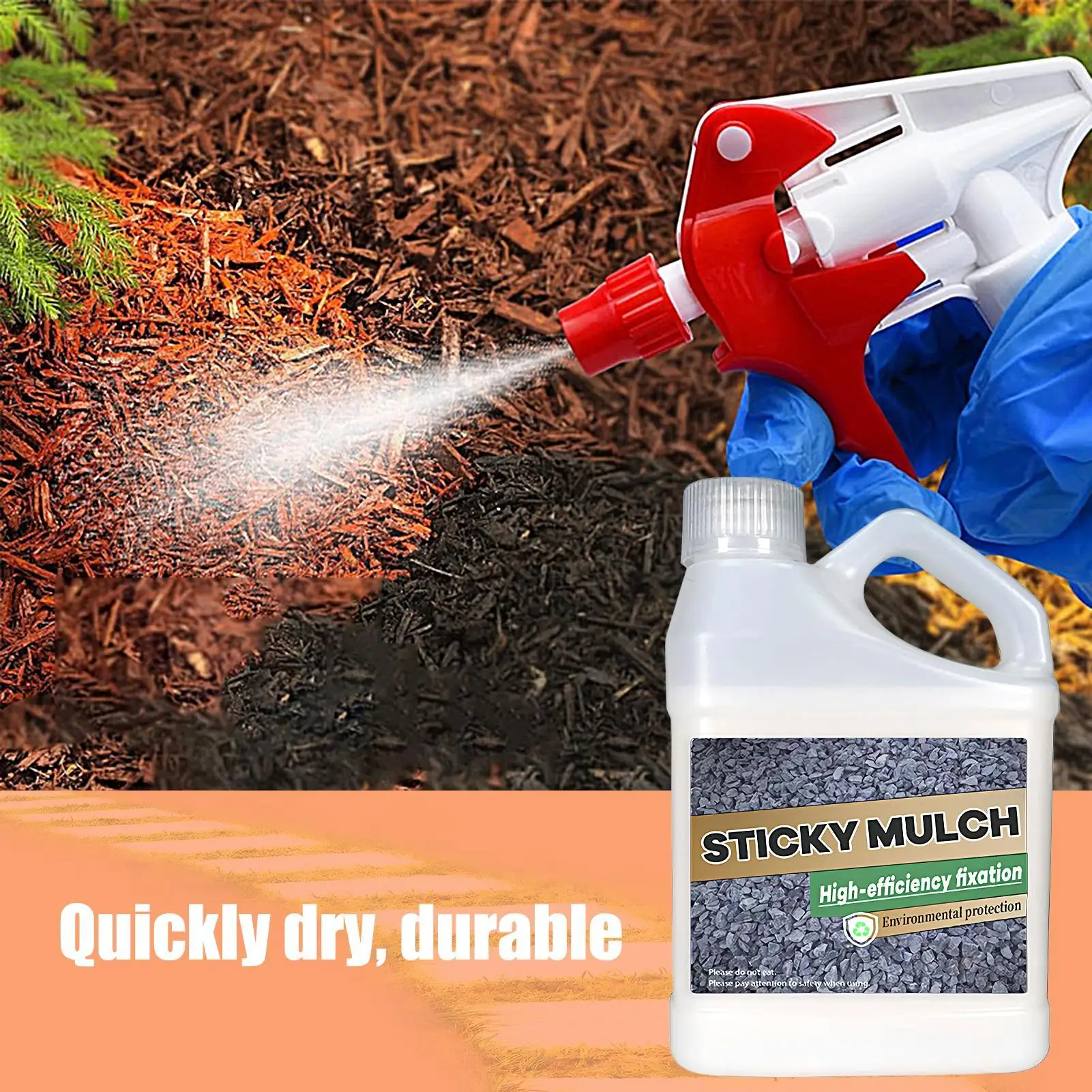 500g Mulch Rock Adhesive Multipurpose Pea Gravel Sticky Rock Glue Fast Drying Spray Outdoor Yard Patio Stones Landscape Adhesive