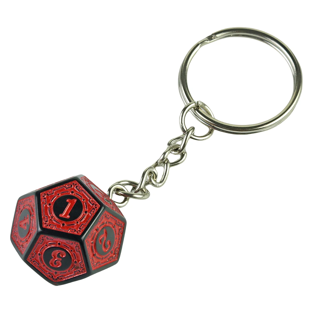 Fine Dice Keychain 12 Sided Die Lucky Keychain Wallet Bag Pendant Accessories Holiday Gifts for Couples