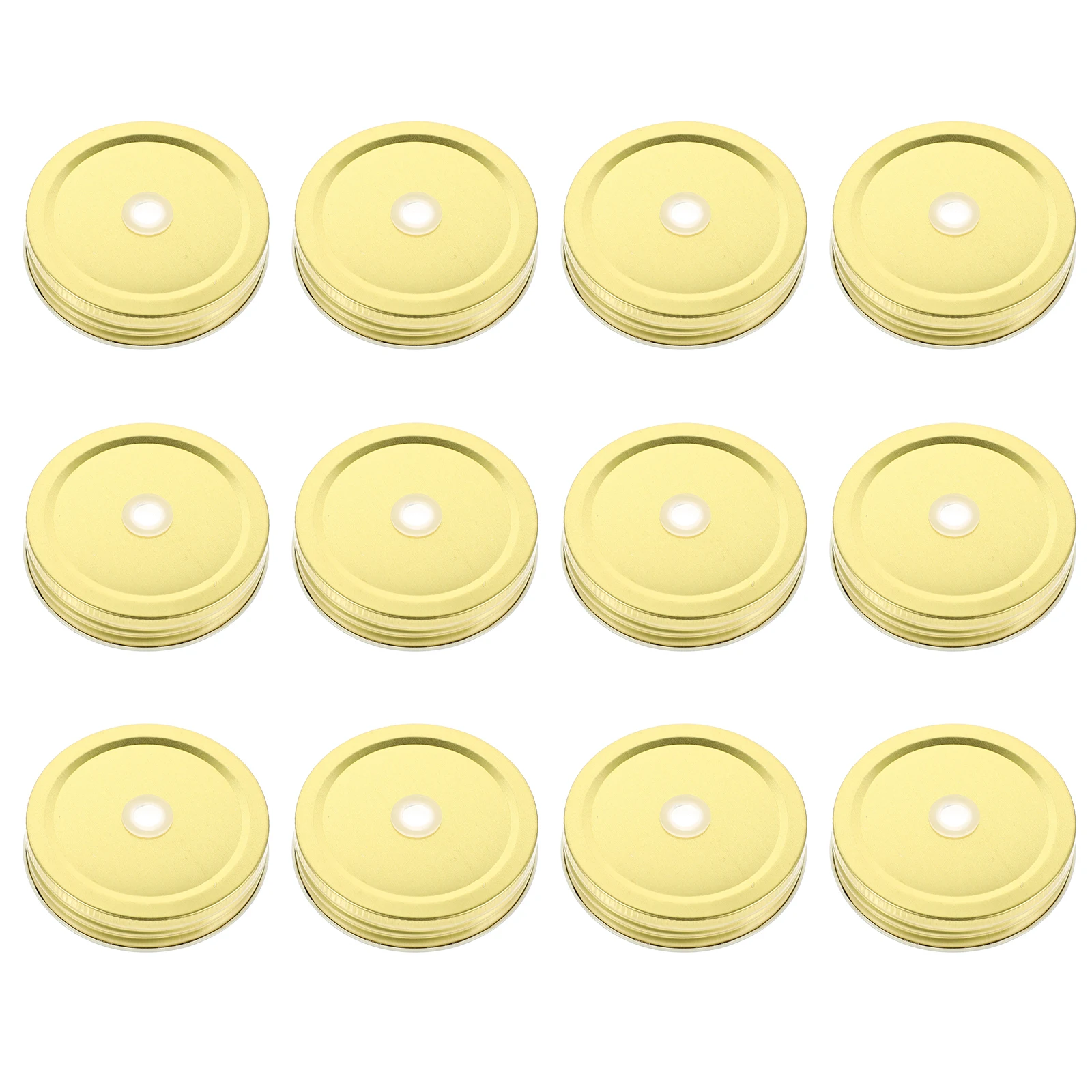 

12 Pcs Water Bottle Hole-hole Lid Drinking Iron Canning Caps Cup Lids with Straw