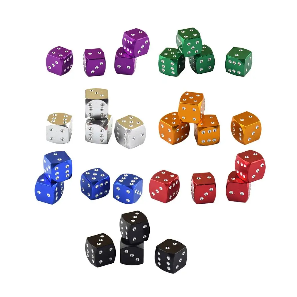 Wheel Tire Valve Stems Dice Style Metal Dust Caps Airtight Rubber Seal Car Accessories for Travel