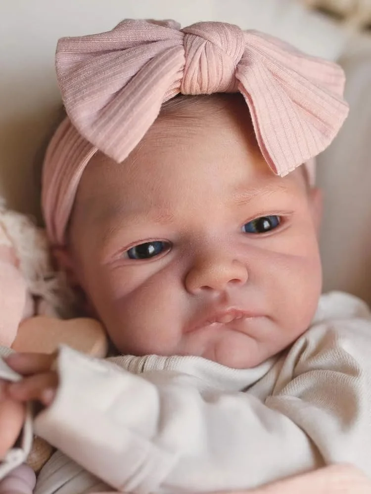 NPK 19inch August Awake Reborn Baby Doll Lifelike Soft Touch 3D Skin Visible Already Painted Finished Same as Picture