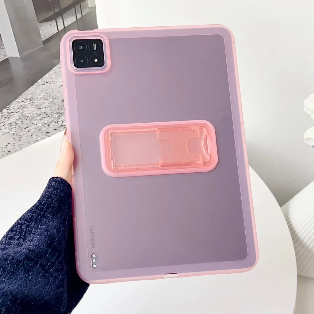 

Чехол-подставка для Xiaomi Pad 6S Pro 12,4 дюйма, цветная рамка, прозрачный регулируемый складной защитный чехол из ТПУ