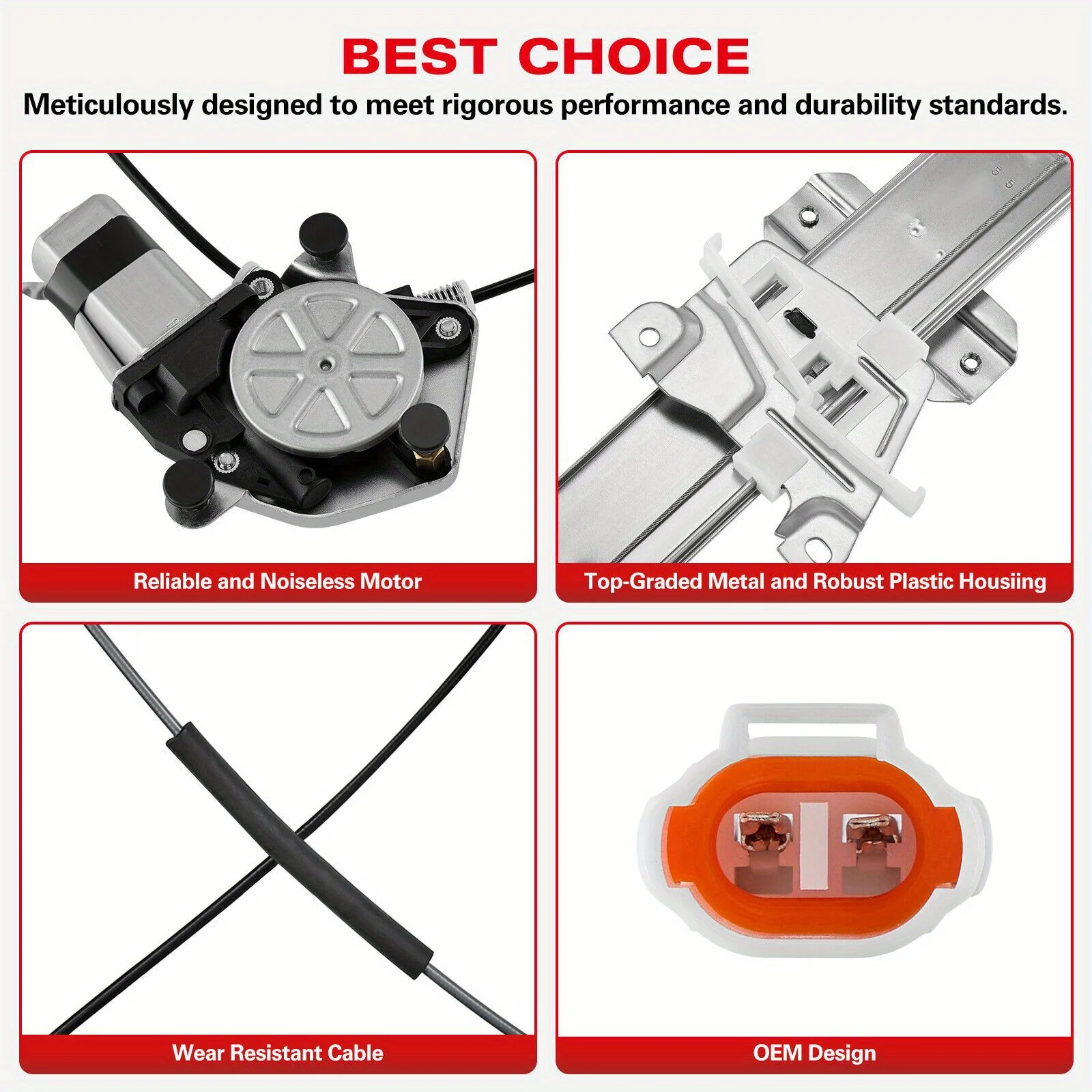 Front Right For 99-04 Suzuki Grand Vitara for Chevy Power Window Regulator w/ Motor