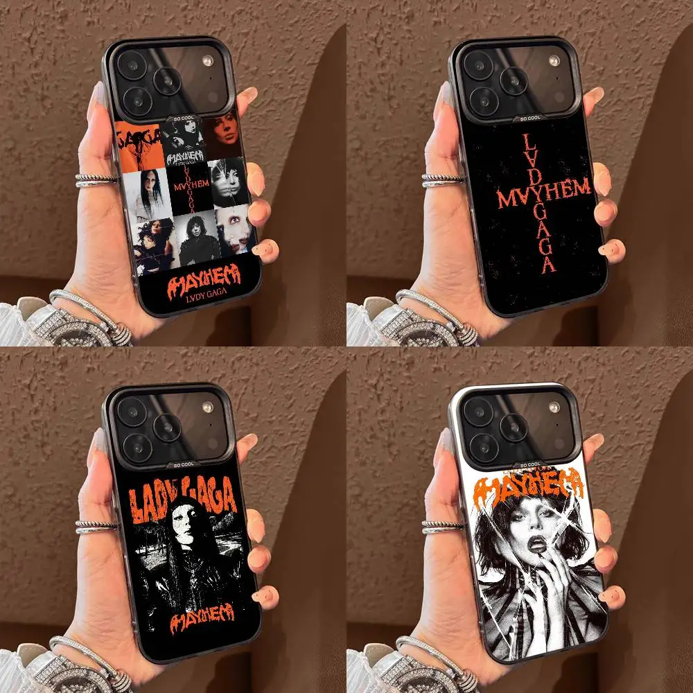 

L-Lady Gaga Mayhem Phone Case For iPhone 17,16,15,14,13,12,11,Pro,Max,Plus,E,Air,Mini Black Tpu Cover