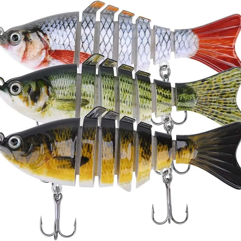 Señuelos de pesca multiespecie de 3 piezas: Swimbait Poppers articulados realistas, Spinnerbaits, Crankbaits para agua dulce y salada