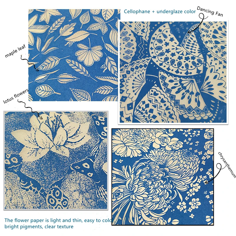 Ceramic blue and white underglaze decals, ceramic blank stickers, rubbing paper, Jingdezhen decal paper, can be customized