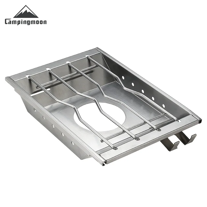 

Campingmoon CK-25PG для приготовления пищи на открытом воздухе, походная плита из нержавеющей стали, гриль, стойка, тостер, серебристая складная газовая плита, поддержка