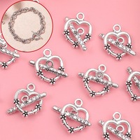 4/8/16 Sets Heart Shaped OT Buckle Toggle Connector Accessory, Used for DIY Gift Jewelry Making Accessories