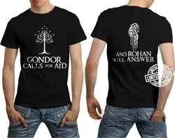 Gondor Calls For Aid And ABCD Will Answer, camiseta negra para hombres y mujeres, texto Simple, regalo para todos, S-6XL