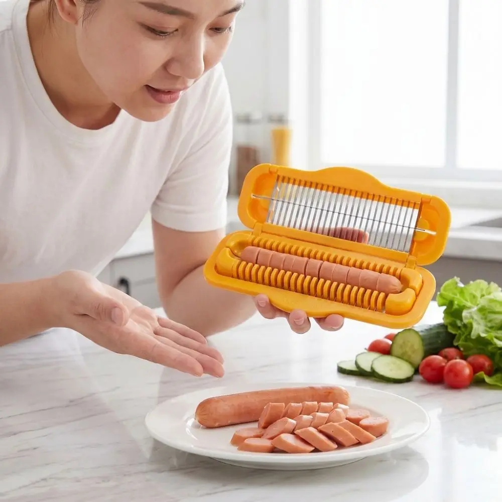 Multi-functional Stainless Steel Ham Slicer Efficient Time-Saving Hot Dog Slicer Manual Banana Slicer Kitchen Gadget view 5