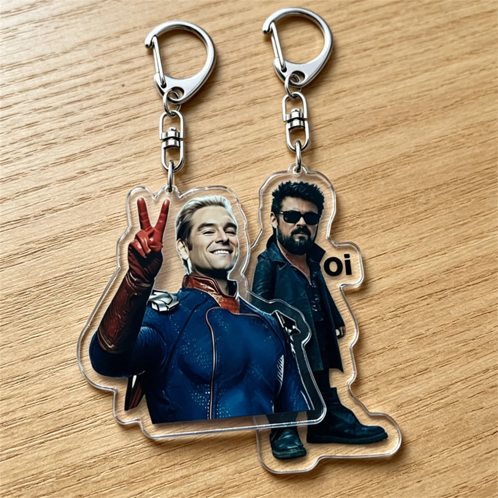 Popular TV Show Keychains Homelander Billy Butcher Starlight Vought Key Chain Ring for Bag Superhero Keyring Jewelry Fans Gifts