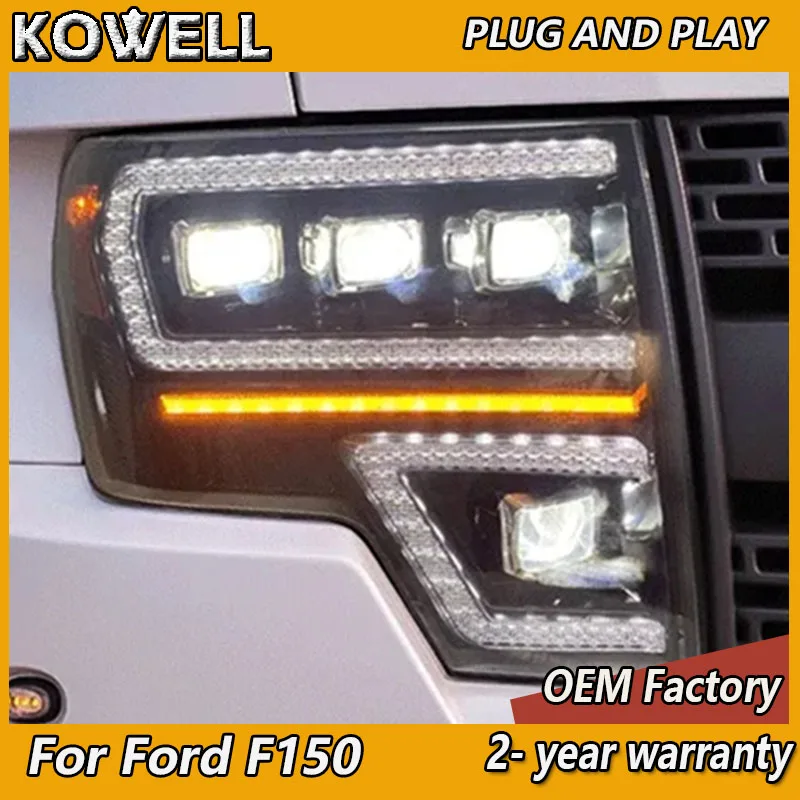 

Car Styling for Ford Raptor Head Lamps 2009-2014 F150 Headlights DRL Dynamic Turn Signal High Beam Projector Lens