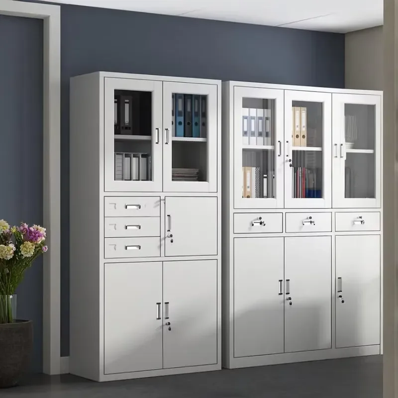 ZXH Modern Foldable Metal Office Filing Cabinet with 2 Doors Home Office Storage