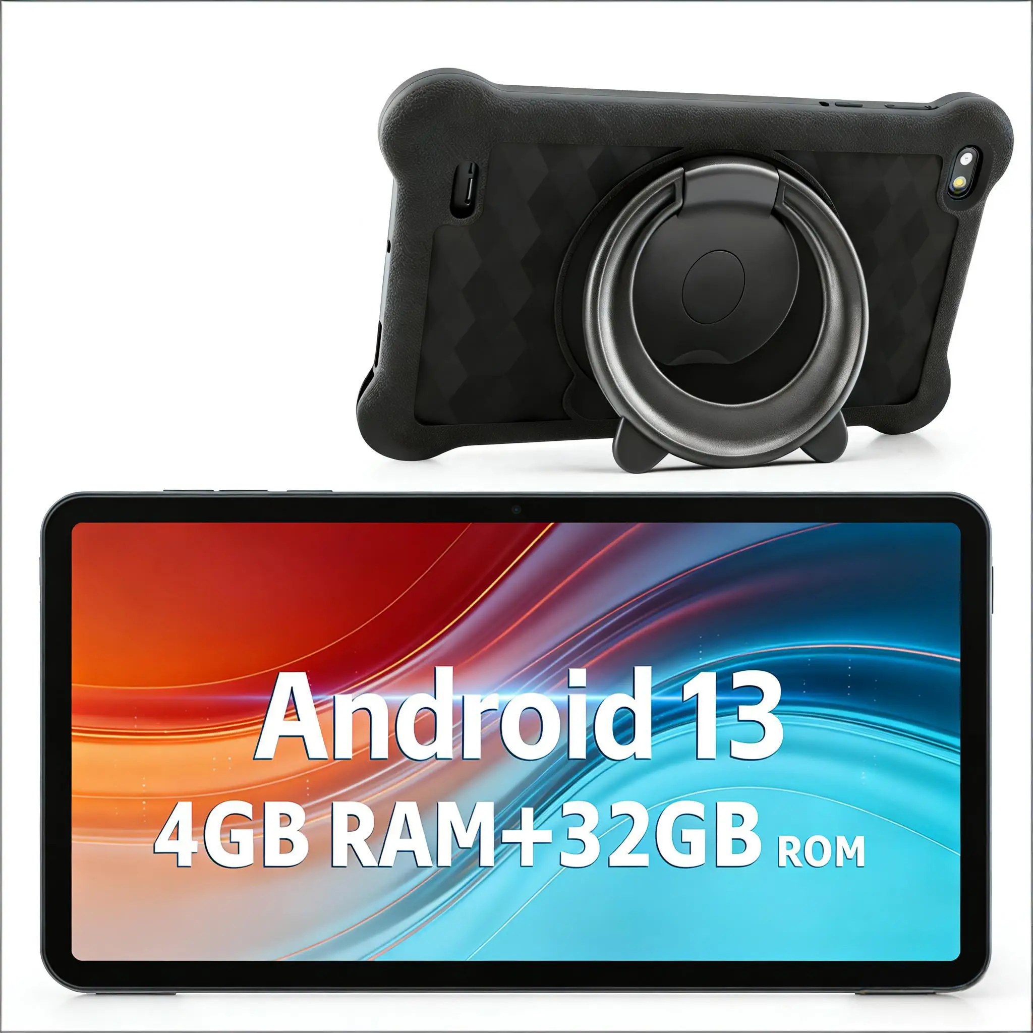 ANRY 7 Inch Tablet Android 13 Quad Core 4GB RAM 32GB ROM Dual Camera 2.4G+5G WiFi With Protective Case Cheap Budget Tablet PC