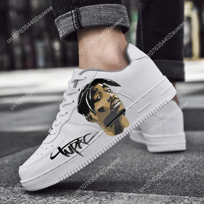 Tupac rapper 2pac scarpe uomo donna design personalidade scarpe casual plataforma masculino tênis meninos casual kateboarding 3