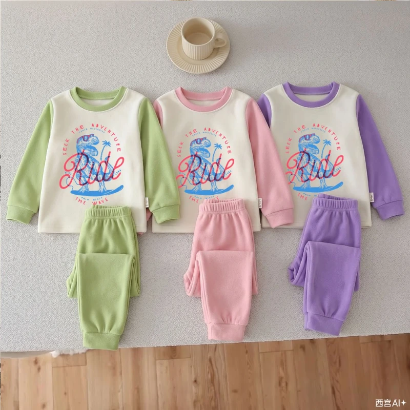 2026 Herbst Neue Kinder-Pyjama-Sets, Verdickte Warme Kinder-Mode-Hauskleidung-Sets für Jungen und Mädchen, Lässige Schlafanzüge