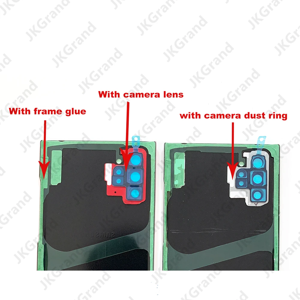 For Samsung Galaxy Note 10 Plus + Back Glass Panel 3D plating SM-N975 Battery Cover rear Door Housing With Camera Lens+Adhesive