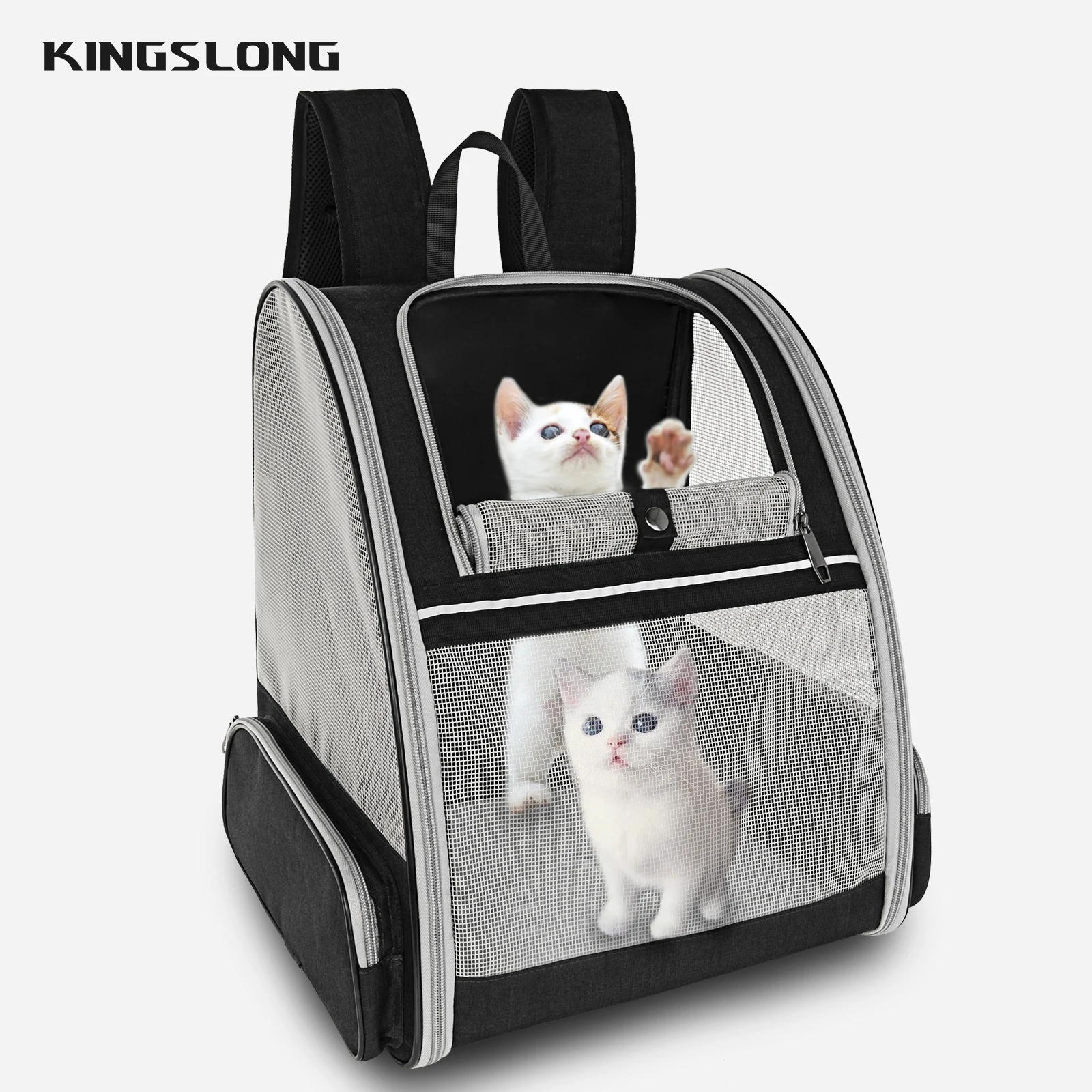 

Pet Backpack Outing Hiking Portable Cat Dogs PVC Mesh Breathable Adjustable Strap Carrier Travel Pet Carrying Backpack Bag