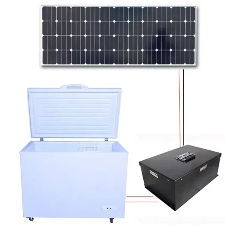 200L300L400L500L600LSingle door,Double Doors 12v Dc Deep Freezer Work With Solar Panel And Battery Solar Refrigerator