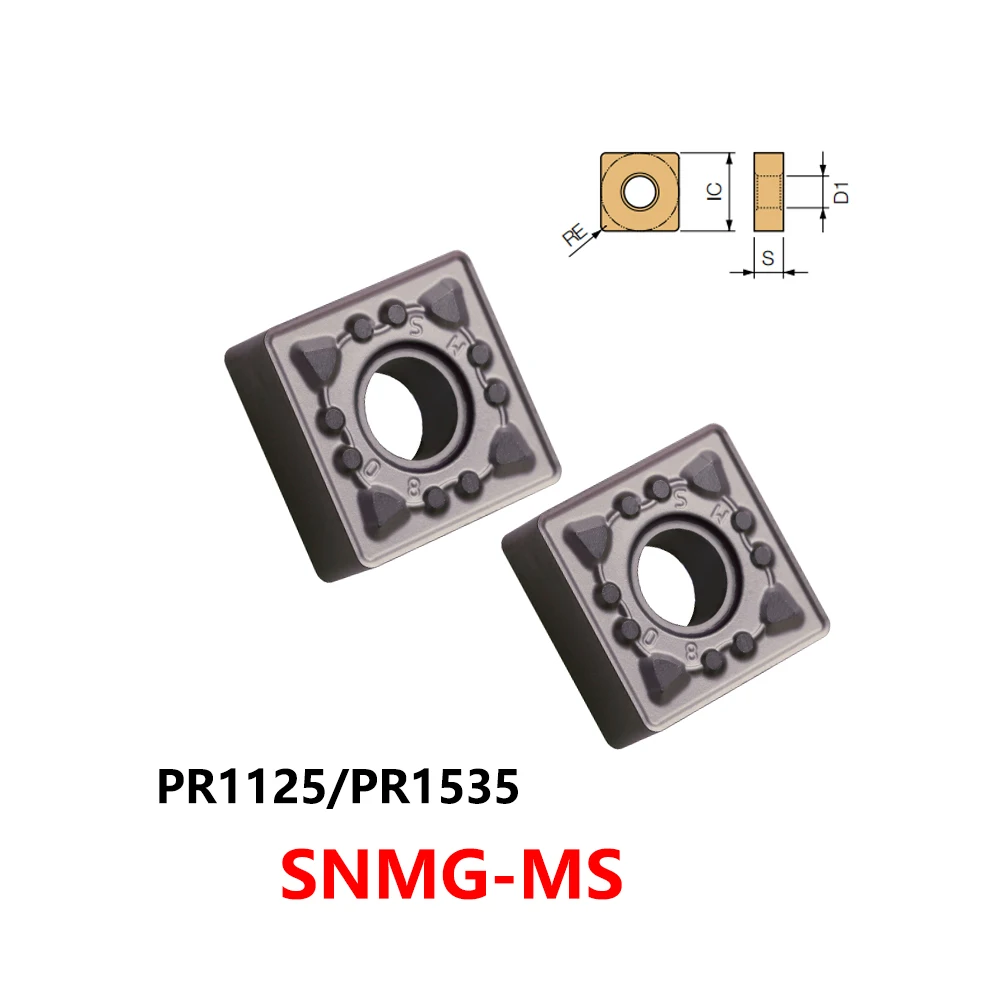 Original SNMG120404MS SNMG120408MS PR1125 PR1535 Carbide Inserts SNMG Turning Tools SNMG120404 SNMG120408 MS CNC Lathe Cutter