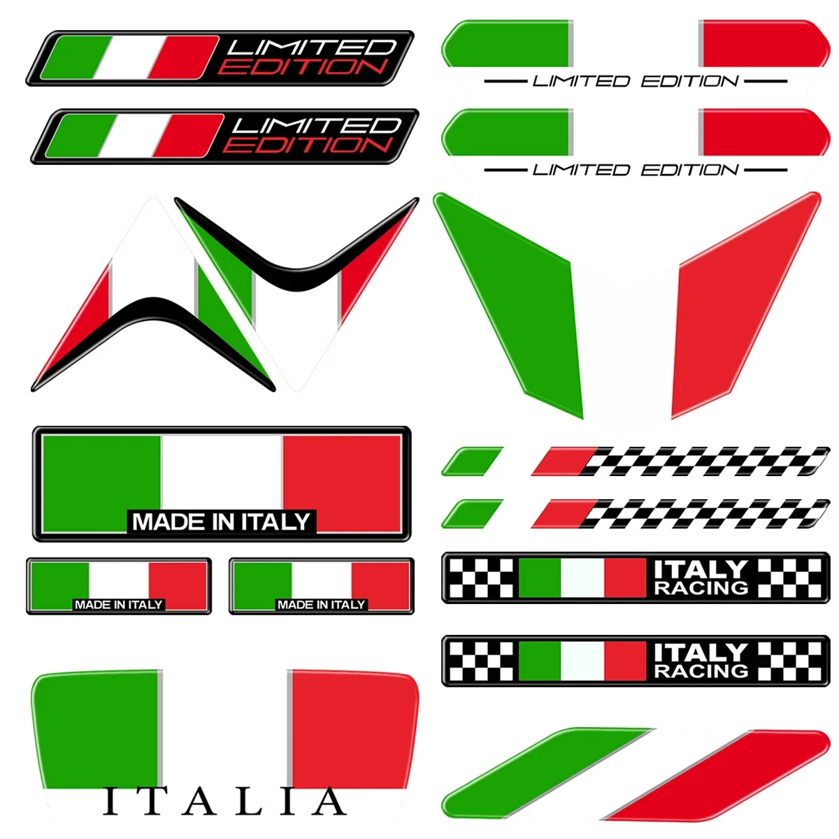 

3D Motorcycle Stickers Decals Italy Tank Helmet Limited Edition Logo For Ducati Aprilia Benelli Yamaha Honda Suzuki Kawasaki