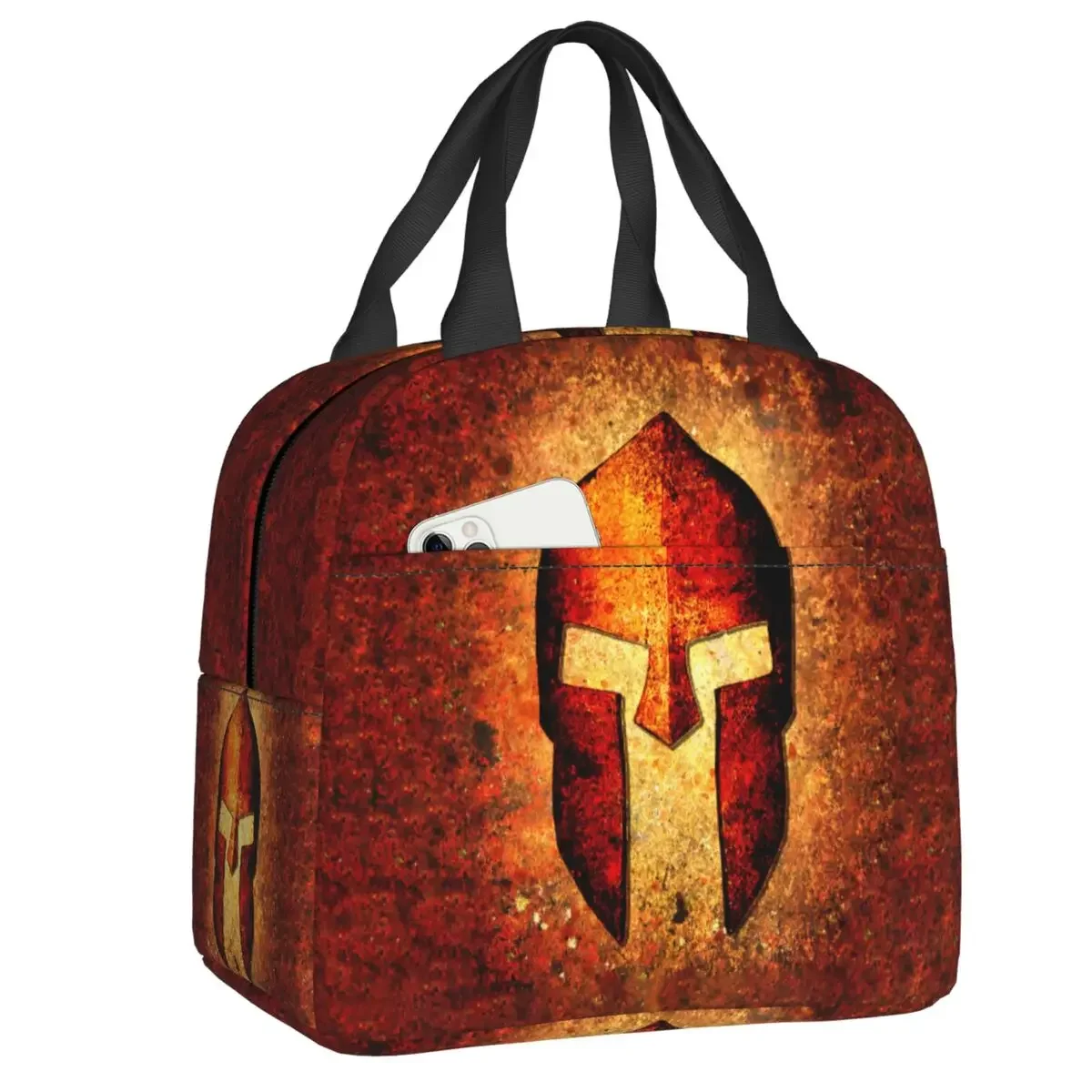 Spartan Helmet Lunch Box Leakproof Warm Cooler Thermal Food Insulated Lunch Bag for Women Kids School Work Picnic Tote Bags