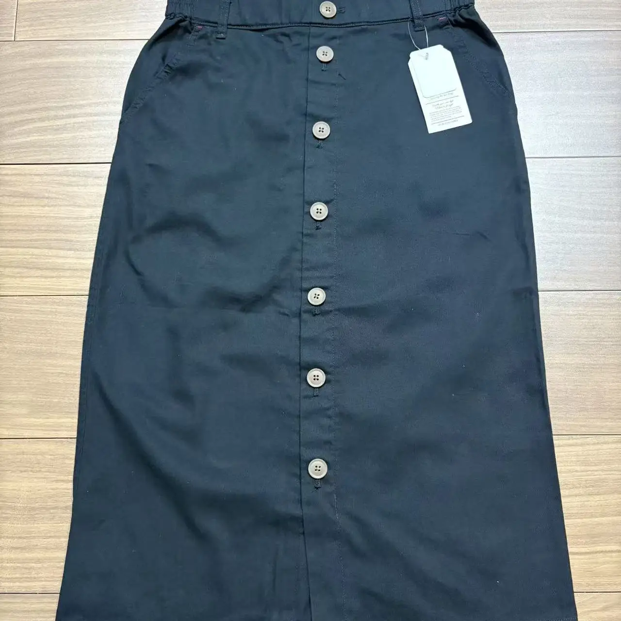 Pure Color Single Button Half Skirt Women's Summer New Sweet Elastic Waist Pure Cotton One Step Skirt Bodycon Skirt