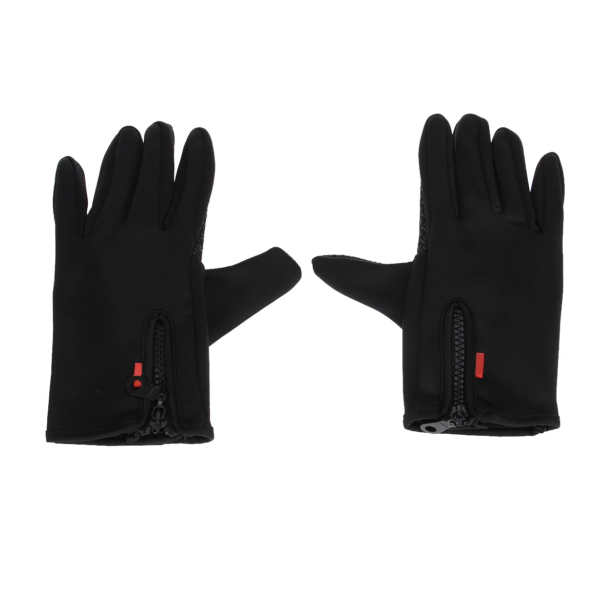 قفازات مبطنة دافئة مقاومة للرياح باللون الأسود وشاشة لمس متوسطة الحجم وقفاز معصم كامل الأصابع للجري في الهواء الطلق وركوب الدراجات #3