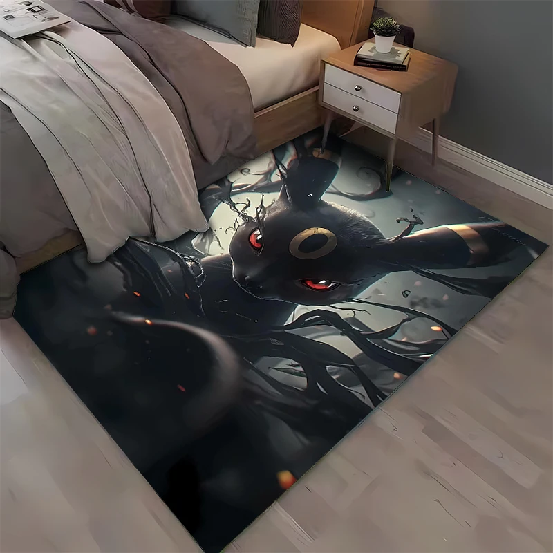 Pokemen Eevee Cartoon Umbreon Pattern Rug for Bedroom Living Room Anime Carpets for Girl Room Floor Mat Home Decor Non-Slip Rug