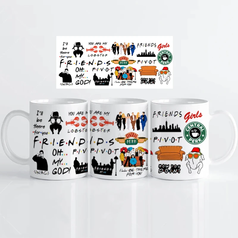 Dropshipping Friends Tv Show Central Perk Mug 11oz  Wholesale Coffee Mugs Tea Cups Mothers\' day Gift