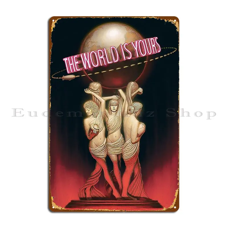 Estatua de Scarface, el mundo es tuyo, 26 carteles de Metal, diseño de hierro, cocina, fiesta, cine, cartel de estaño