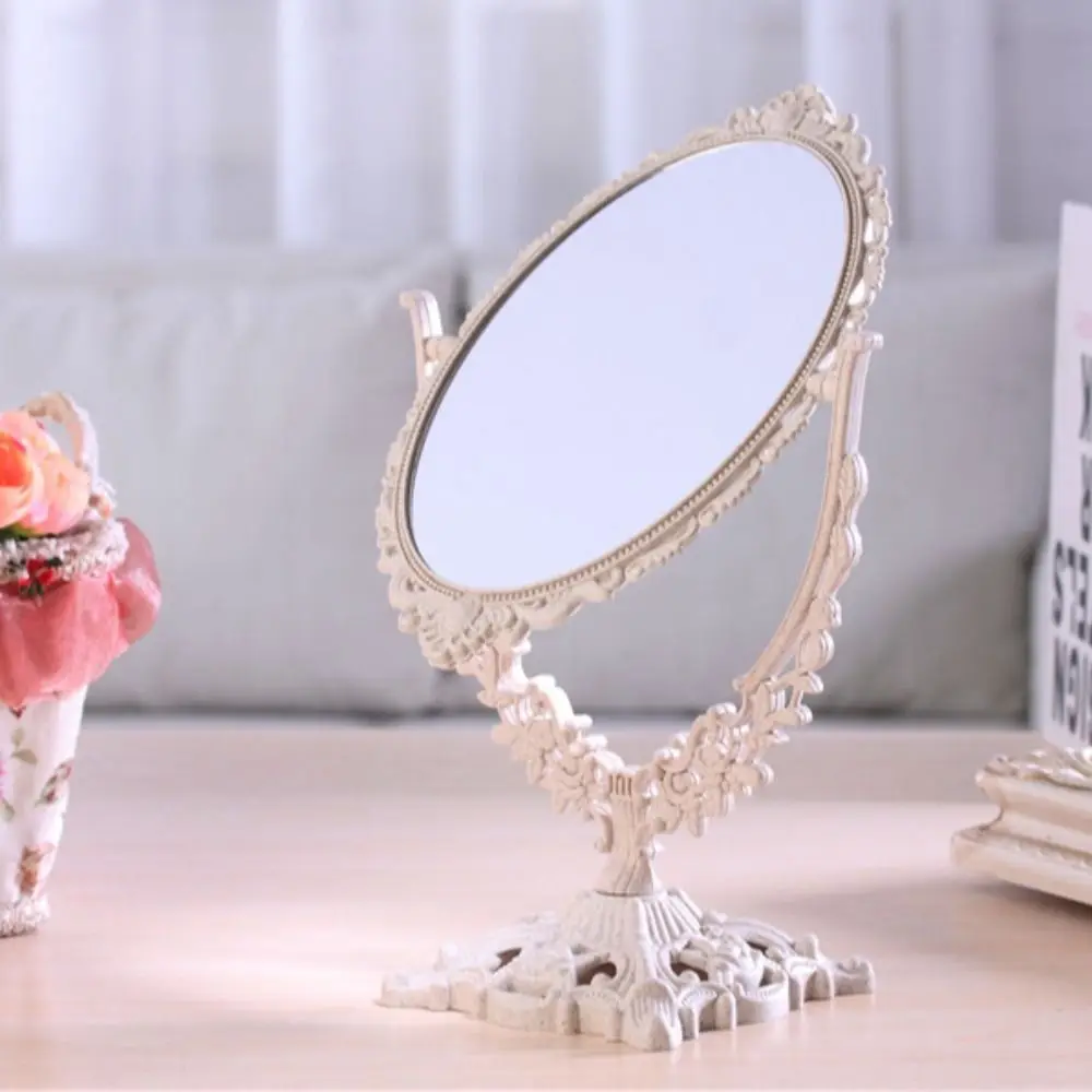 Roundness High Definition Desktop Makeup Mirror 360-degree Rotation without Dead Corners Double Plane Mirror Simple INS Women