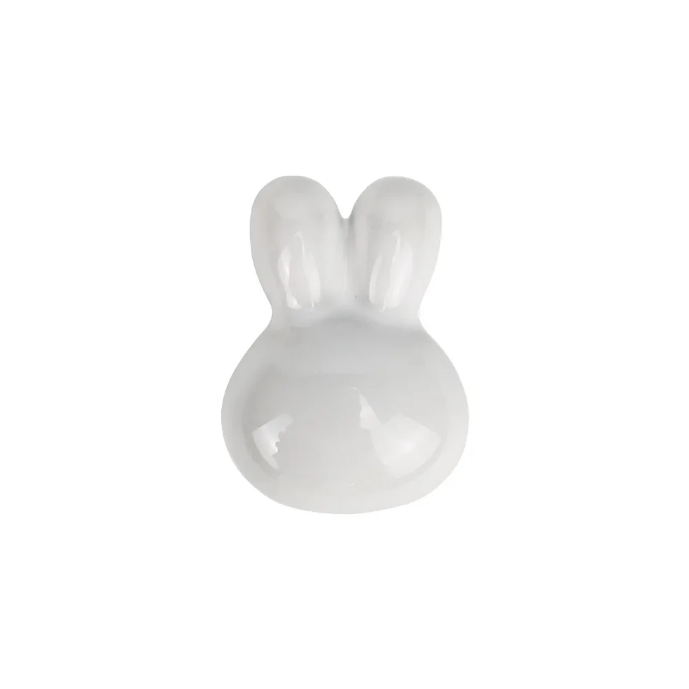 Single Hole Ceramic Drawer Knobs Rounded Soft Edges Smooth Glossy Ceramic Cartoon Furniture Handles Multiple Color Options