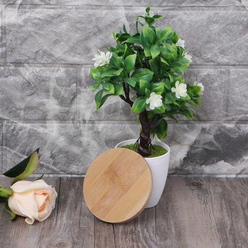 Round Bamboo Saucer Plant Tray Mini Plant Flower Pot Stand Favor