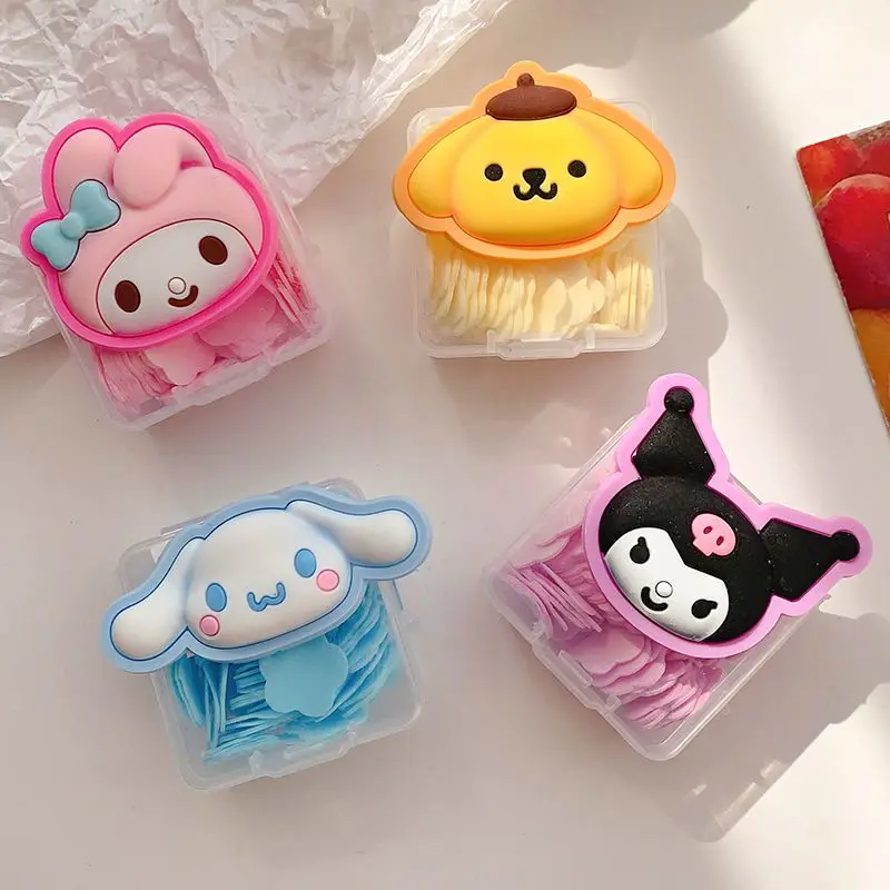 

Одноразовые мыльные таблетки Sanrio Kuromi Hello Kitty для детей, мыльные салфетки с изображением Синаморолла, портативные гигиенические принадлежности для студентов