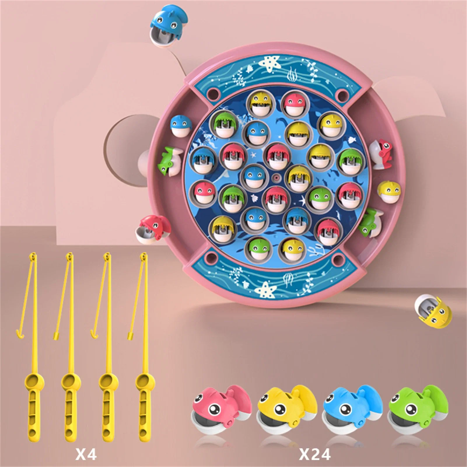Kids Magnetic Fishing Play for Children Electric Fishing Toy Have Music Spinning Game Fish Rod Education Baby Birthday Gifts