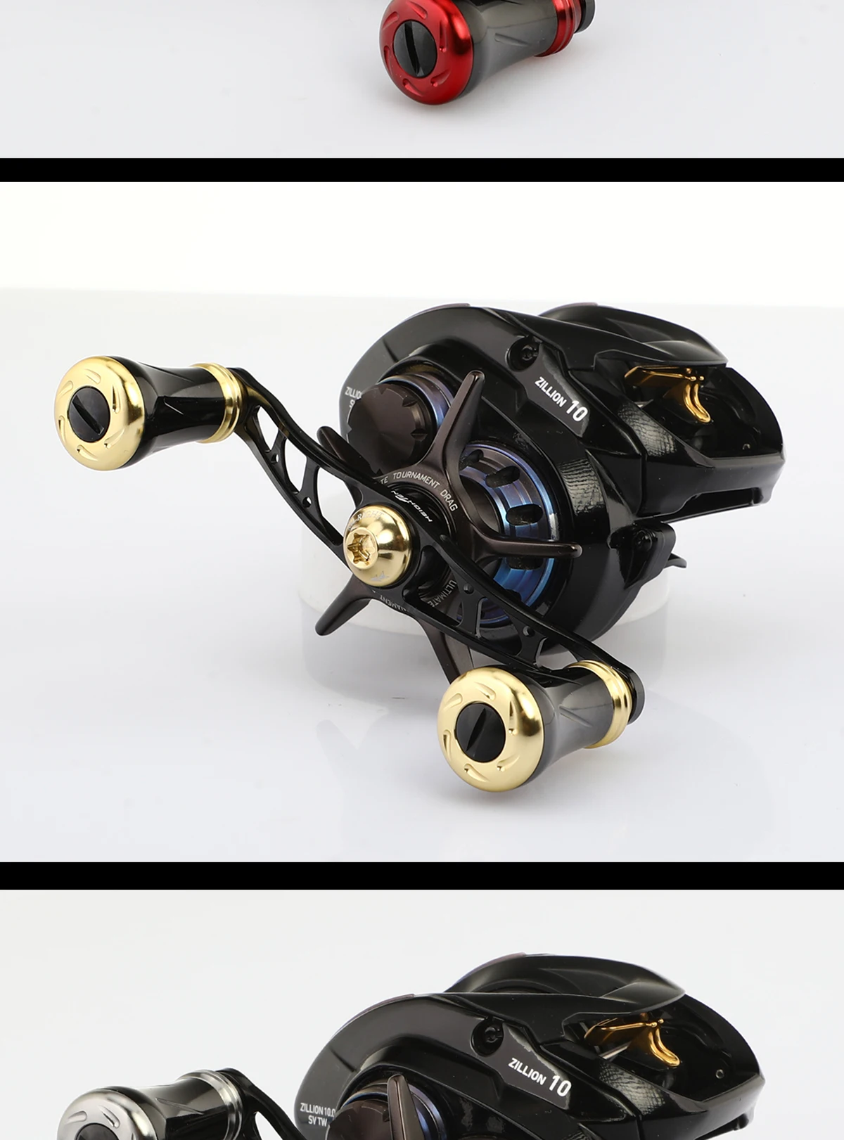 HEIGHTEN Baitcaster Aluminium-Griffrolle 90/105mm Achse aus Luftfahrt-Aluminium mit 20mm Knopf für Angelzubehör – Detail 14