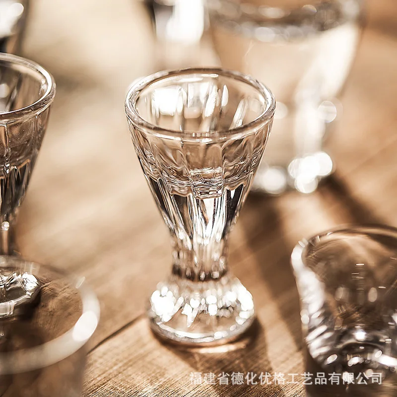 

White Wine Glass Household Suit 6 Liquor Small One Shot Cup Spirits Shooter Glass Chinese Style