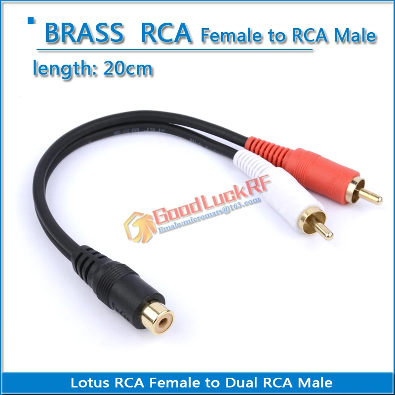 Hoge-Kwaliteit Lotus Rca Female Naar Dual 2 Rca Male Plug 20Cm Coaxiale Audio Adapter Coax Rf Converter adapters