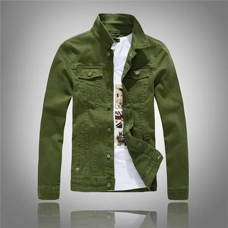 

M-4XL Autumn Korean denim jacket trendy men's slim-fitting long-sleeved denim jacket men's washed denim