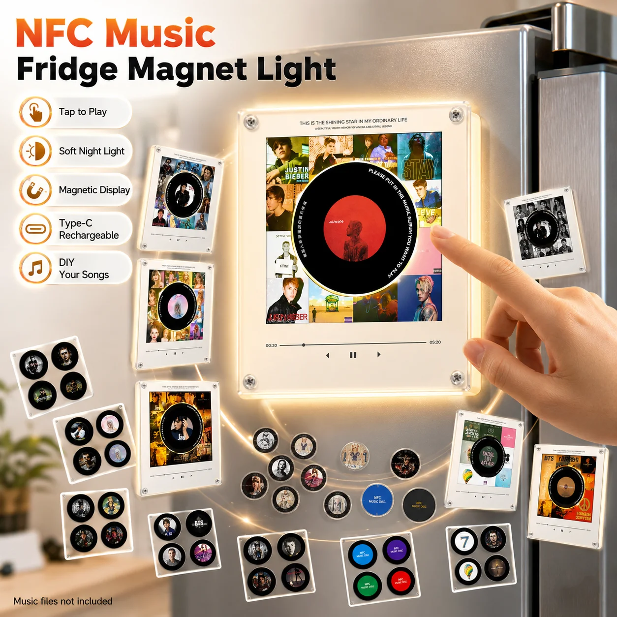 Diy Electronics Audio - NFC Music Fridge Magnet Light Type-C