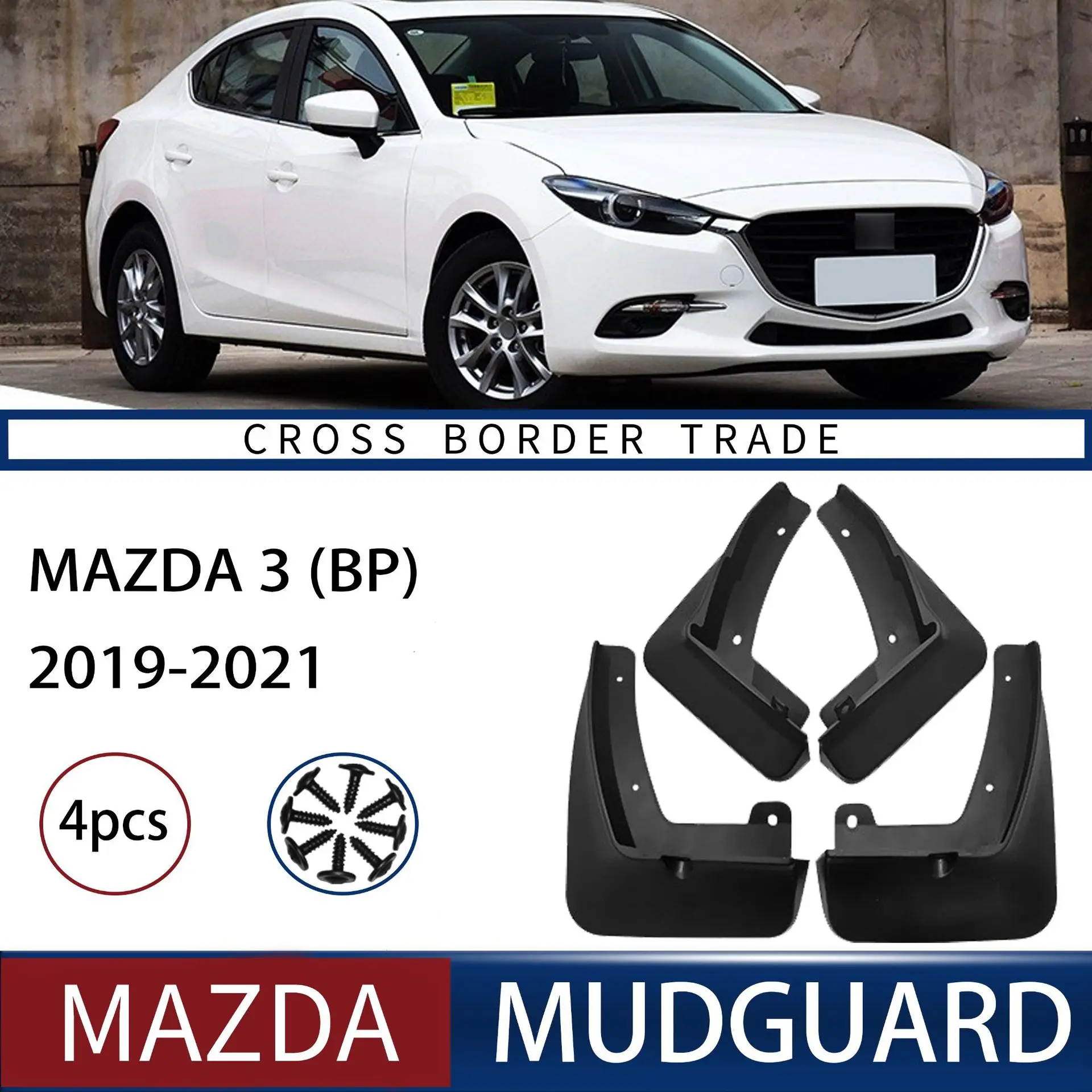 

FOR Mazda 3 Axela 2019-2021 Car Molded Mud Flaps Splash Guards Mudguards Front Rear Styling Front Rear Car Accessories