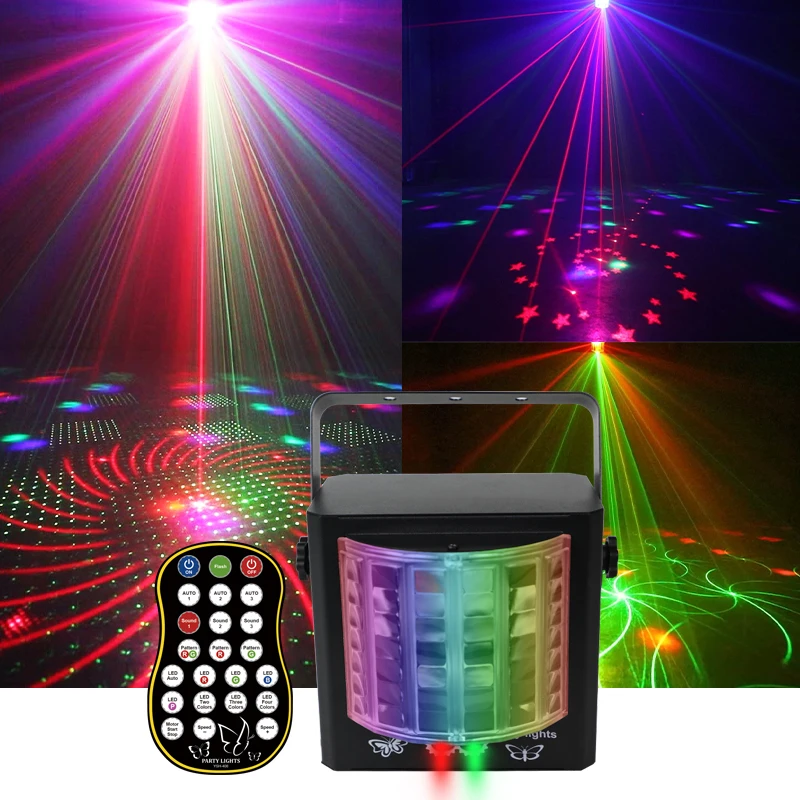 HCWE 2025 Hottest Mini Butterfly Sound Activate Jeux De Lumiere for Laser Wedding Dance Laser DJ Stage Light Show