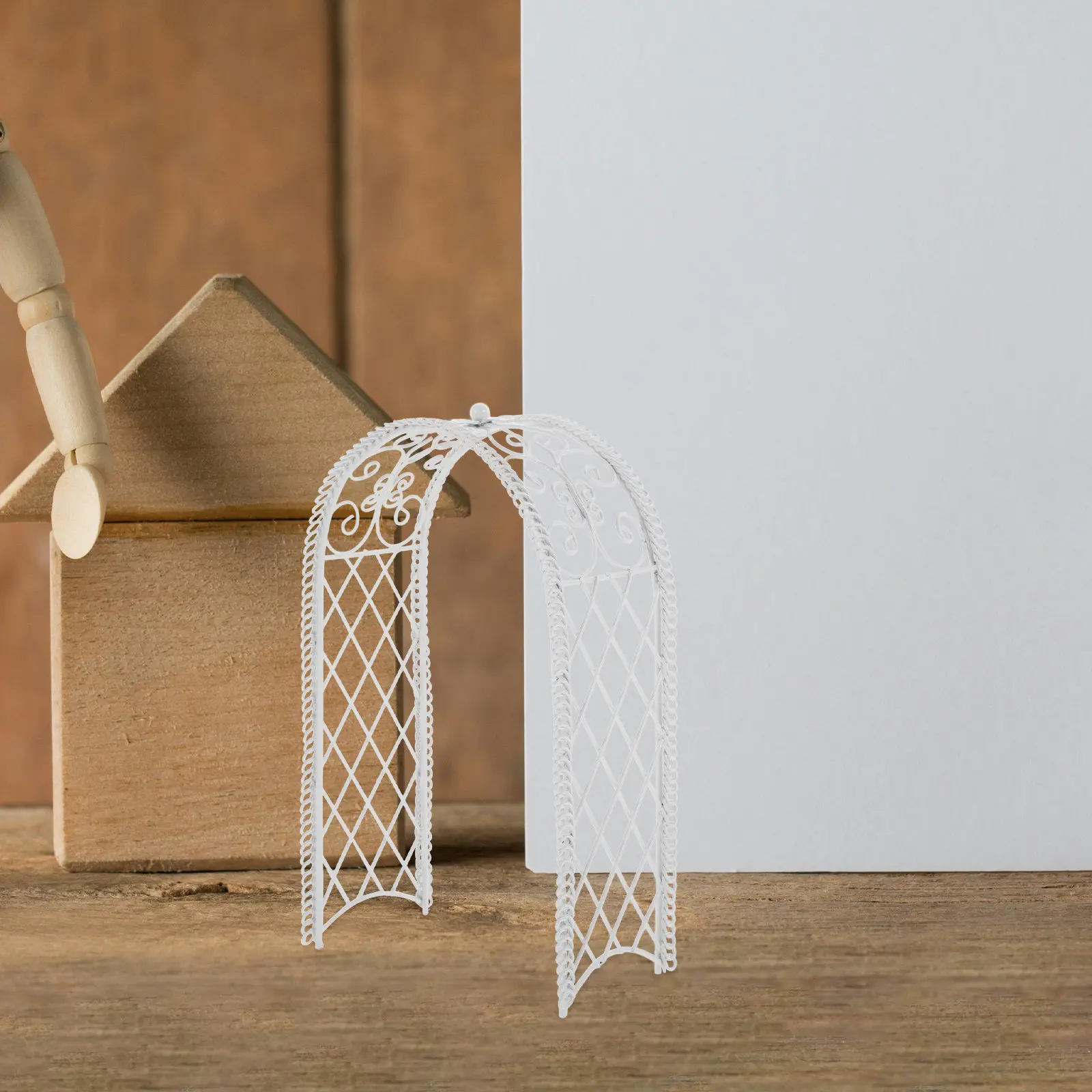 

Mini Metal Wedding Arch for Dollhouse Elegant Design Archway Decor Perfect for DIY Miniature Wedding Party Home