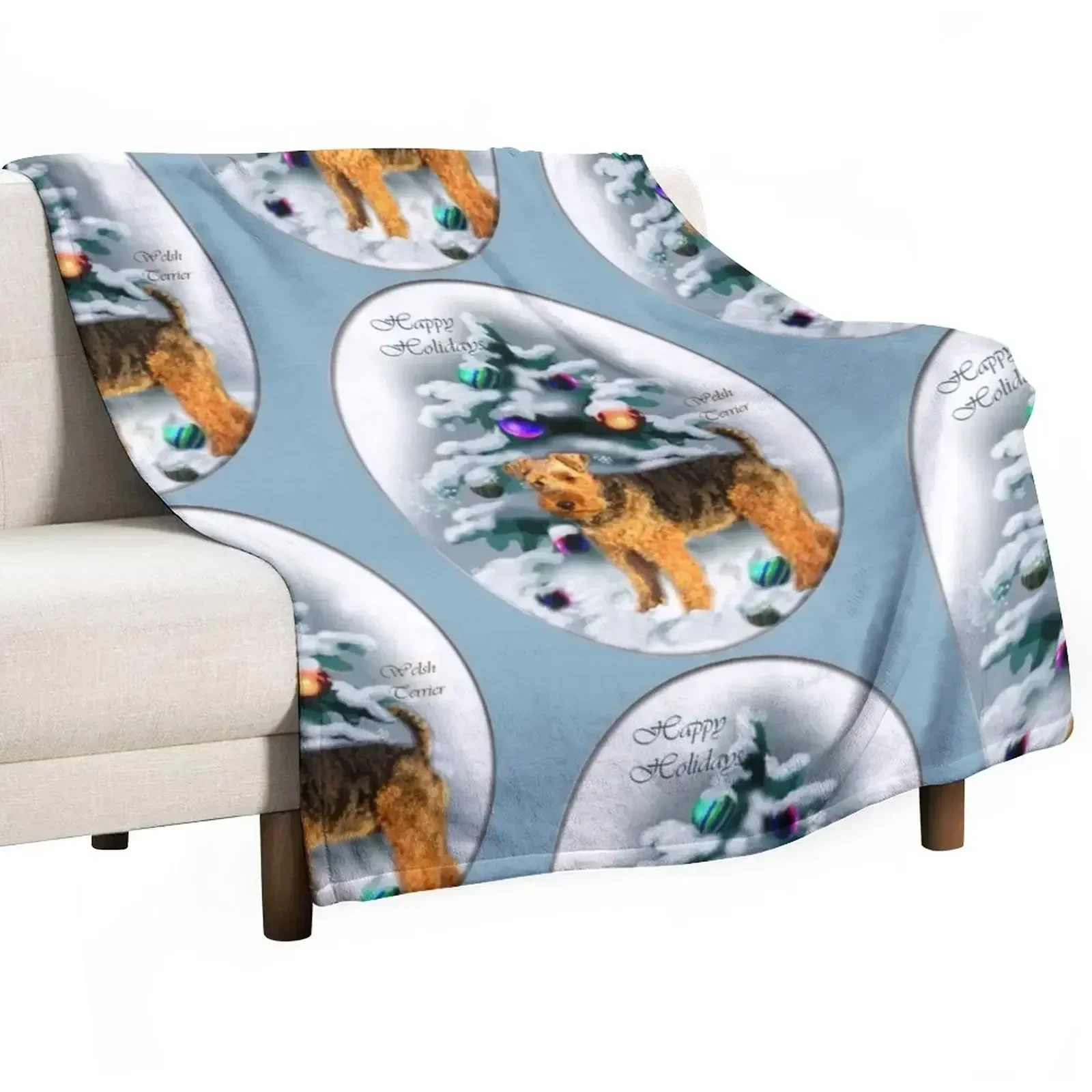 

Welsh Terrier Christmas Gifts Throw Blanket Breathable Lightweight Blanket for Adults Kids